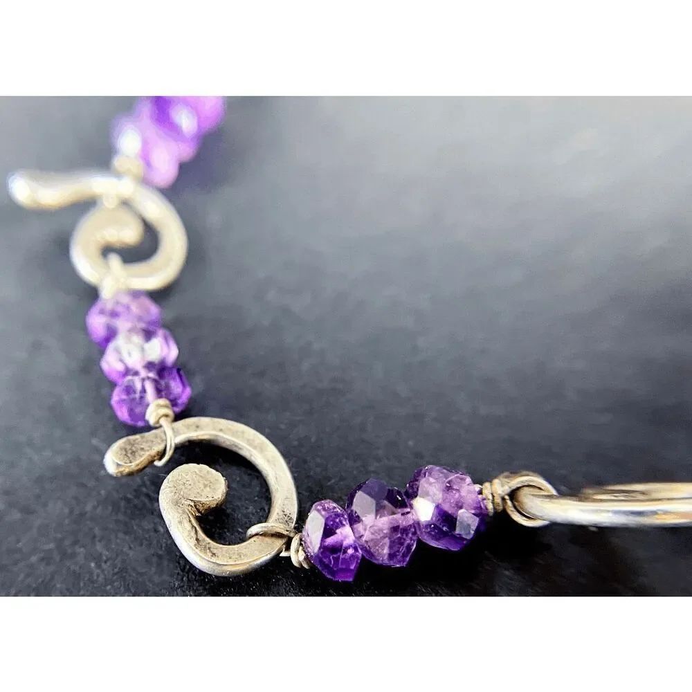 Artisan made Sterling Silver and Amethyst Choker Necklace